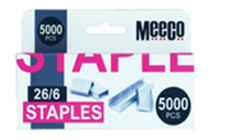 STAPLES 26/6 (5000 PCS) MEECO