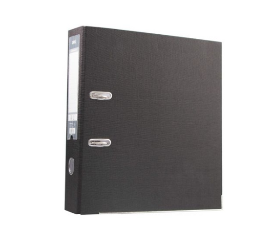 DELI LEVER ARCH FILE A4 76MM HALF COATED RADO LOCK & METAL POLYPROYLENE (BLACK)