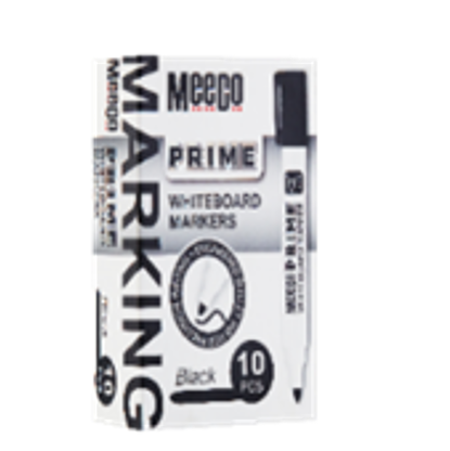 meeco prime whiteboard marker black (box of 10)