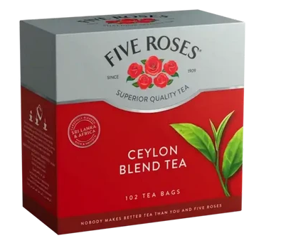 Five roses ceylon blend tag less tea bags 102 pack