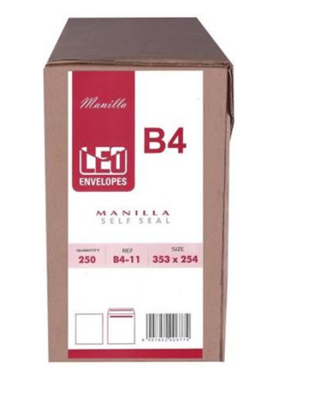 B4 Envelopes (self-seal Manilla LEO)