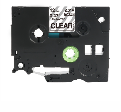 E1000pro Label - Black on Clear(12mm)